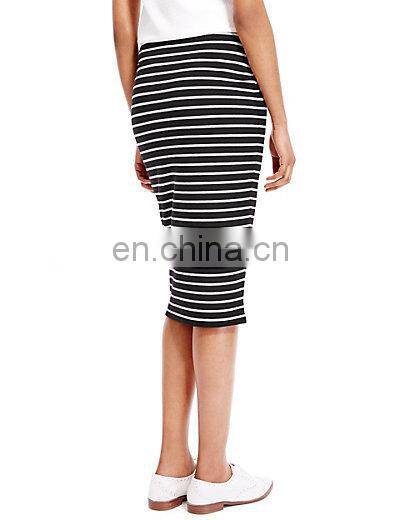 Summer cotton wrap around stripe long wrap skirt