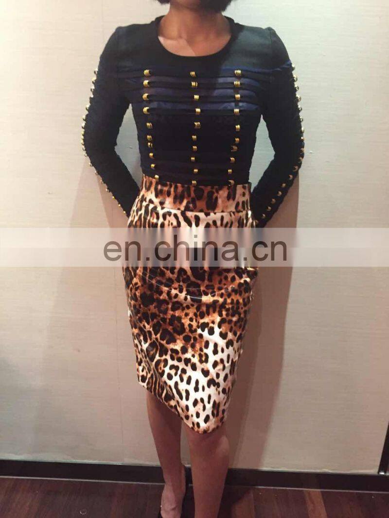 Amigo 2017 new design Black long sleeve O neck sexy mesh see through beaded crop top for big boobs women