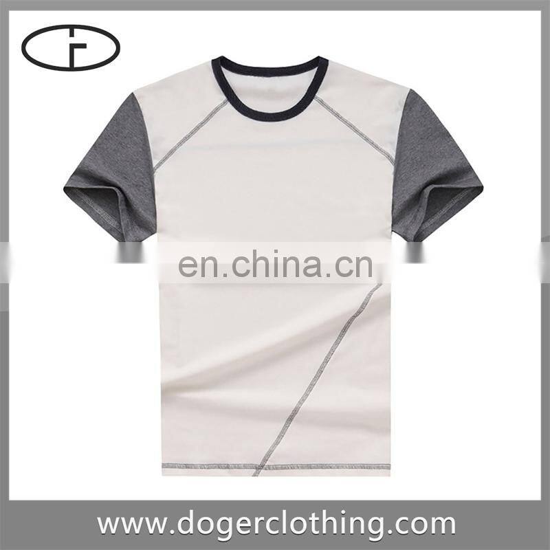China new design cheap stitching t-shirt stocklot
