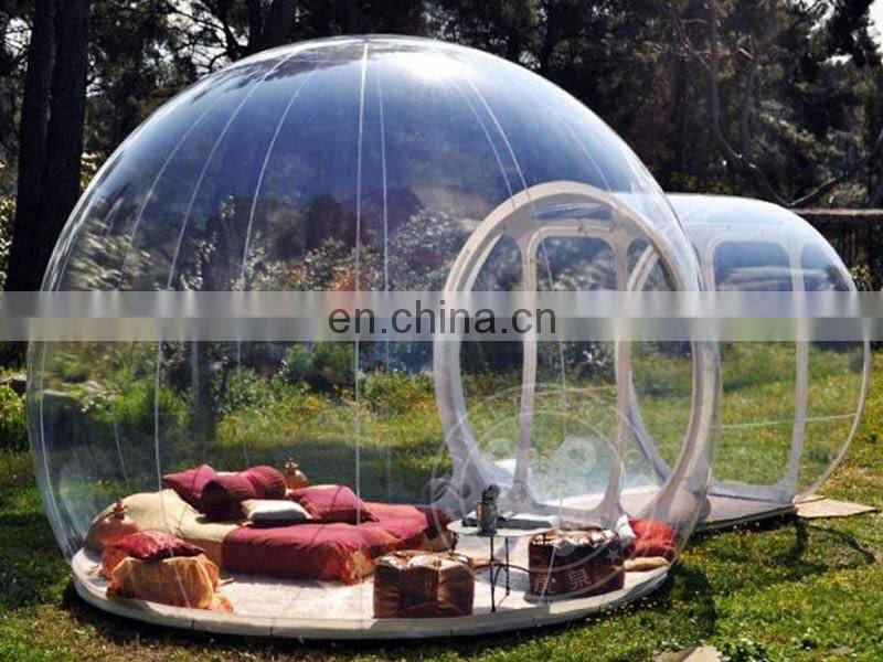Outdoor Advertising Inflatables transparent inflatable camping bubble tent with  tunnel