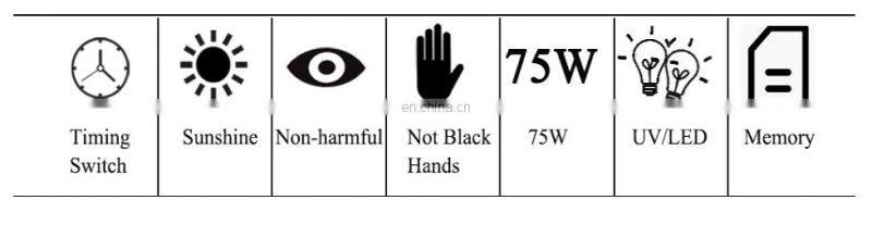 75W UV LED Nail Lamp Dryer Curing Lamp for Gel Polish with 36 Dual Light Source LEDs