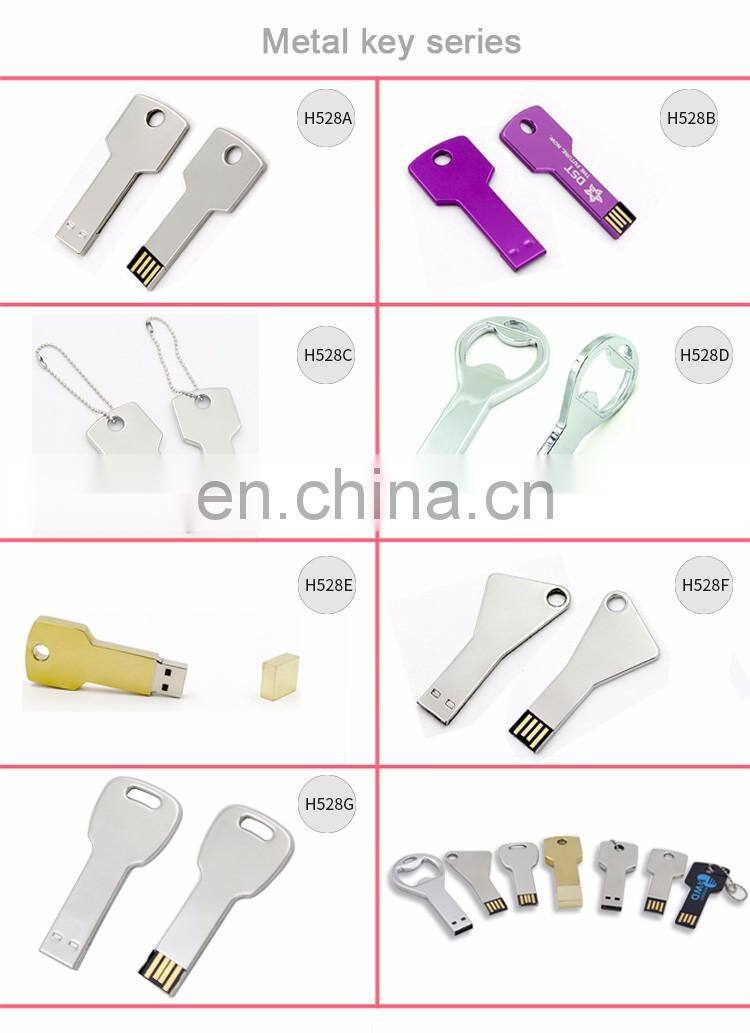 Metal custom logo white key shape stick flash usb, low price special 8gb minions