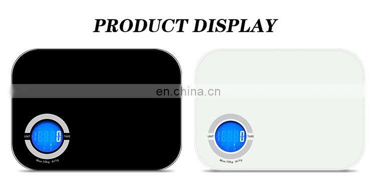 Hot Selling USB Rechargeable Glass Printing Logo Design Digital Household LCD 5kg Kitchen Scale