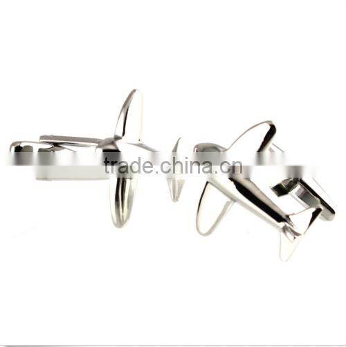 Men's Cufflinks Airplane Plane Silver Cuff Lins for shirt 22mm