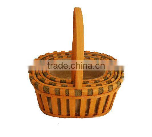 Cheap Handle Wood Basket
