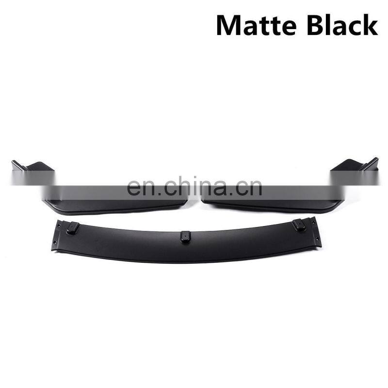 Matte black three - segment spoiler for universal purpose front bumper lip car front shovel