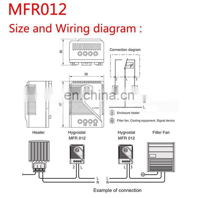 MFR012 Thermostat Hygrostat Mechanical Temperature Controller Humidity Controller Fan Heater Cooler, Mechanical Hygrostat