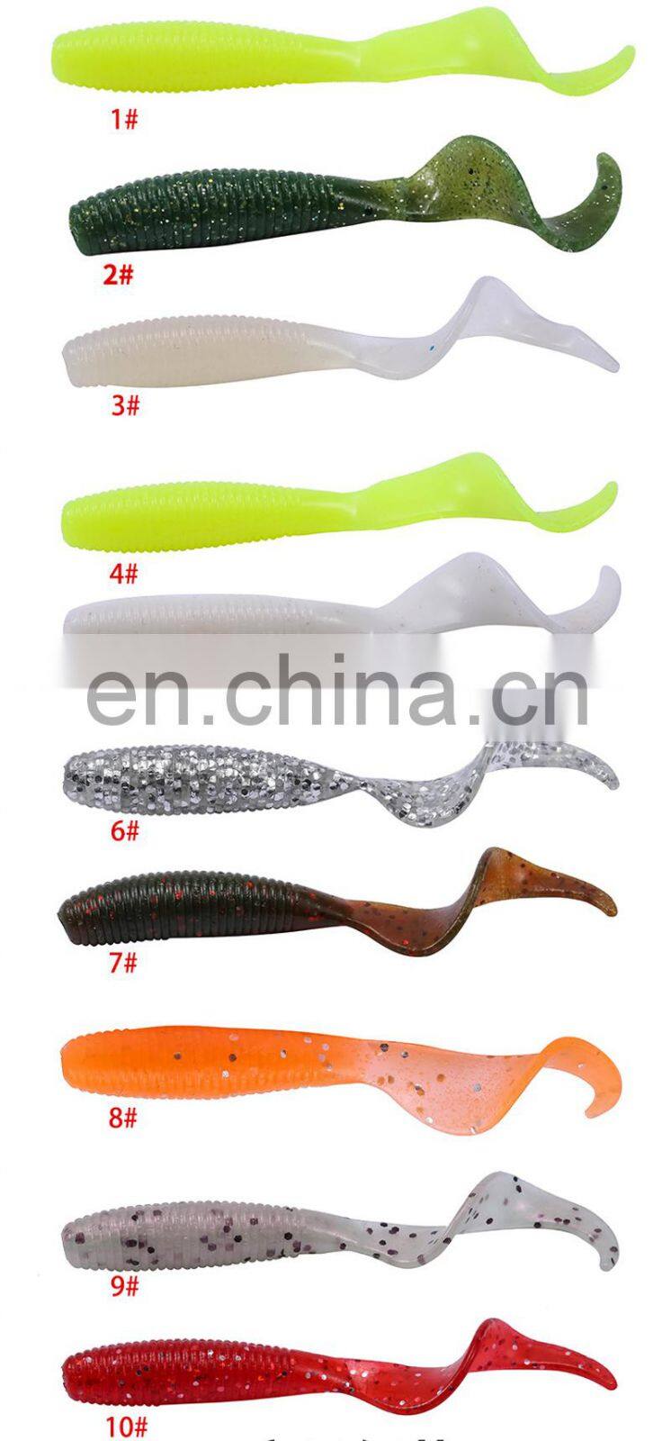 65mm 2.8g 10 pcs Per Bag Wholesale fishing soft lure Good Price bass Big Weave Tail FISHING SOFT LURES