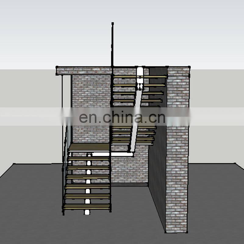 cheap price mono stringer carbon steel wood open riser winder staircase