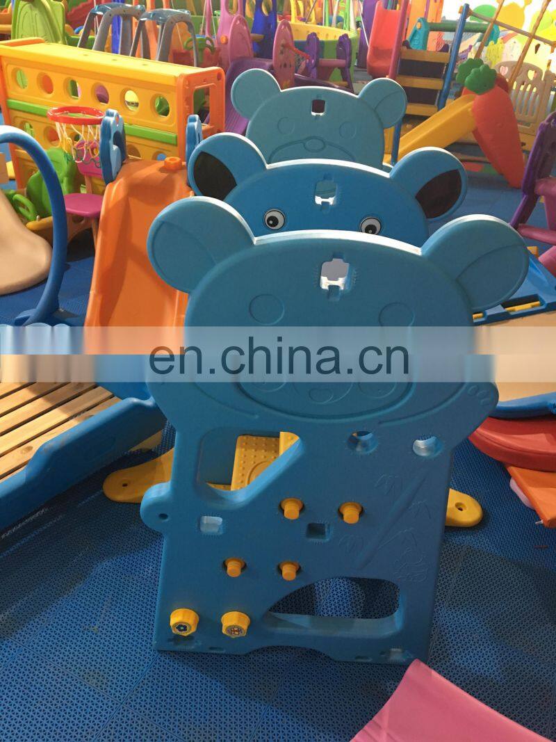 Colorful children indoor plastic slide and swing playground toys equipment for sale