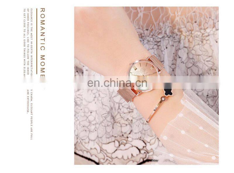 Hannah Martin 13620 Women Watch Luxury 3D Butterfly Rose Gold Mesh Strap Japanese Movement Waterproof Quartz Women Wristwatch