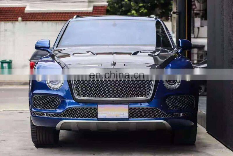 RD Facelift Parts Mansori Style Carbon Fiber Front Grill Mesh Frame Cover Car Engine Hood Vents Cover For Bentley Bentayga