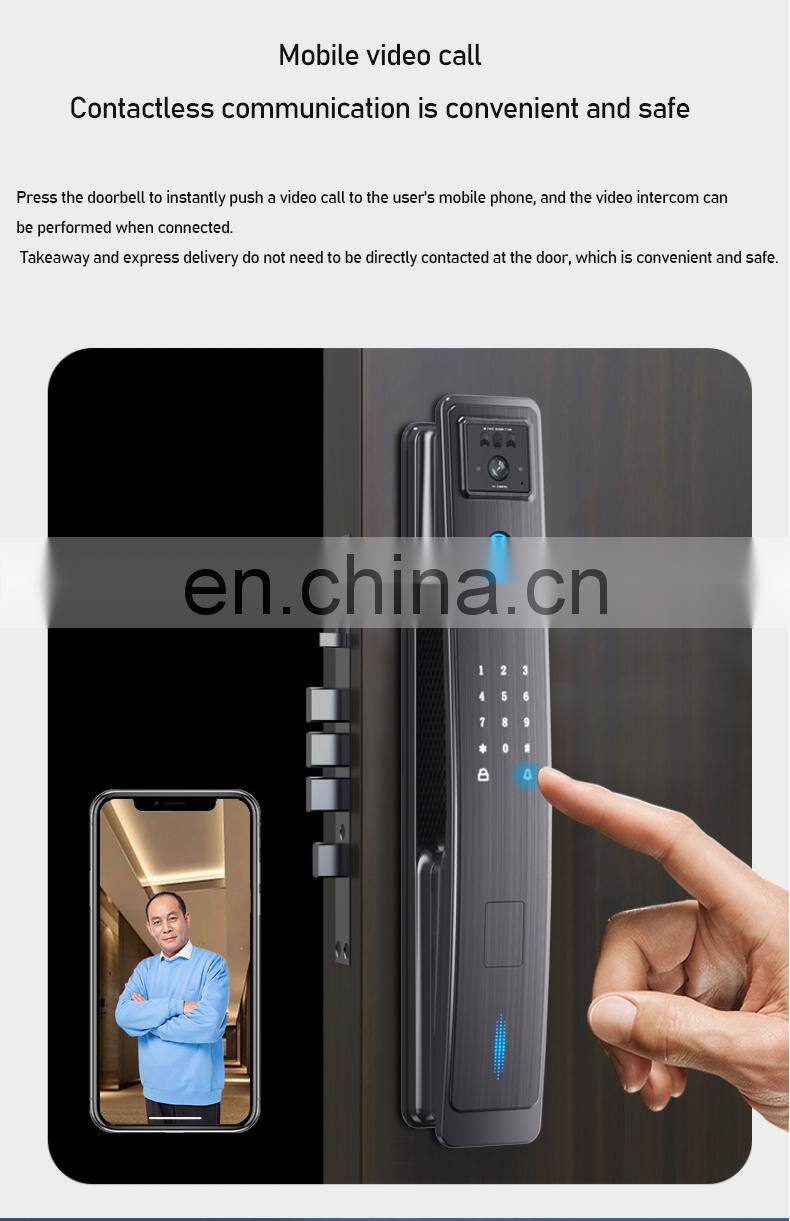 visible cat eye lock outdoor password electronic audio fingerprint gate smart digital door lock with camera for front door
