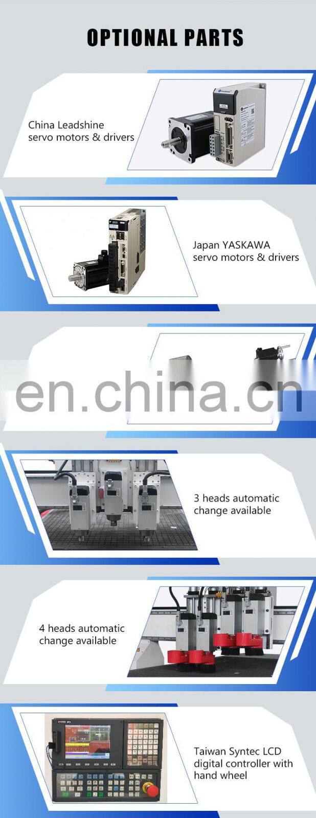 Senke Auto Tool Changing CNC Router Engraving and Cutting Machine with Three Heads