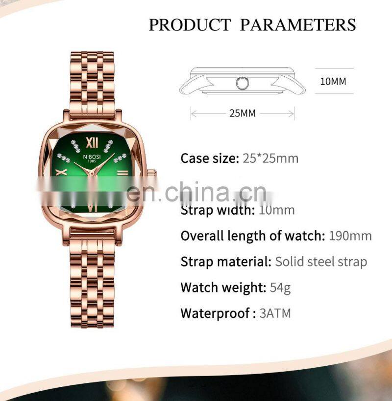 2022 NIBOSI Luxury Women Quartz Watches Ladies Creative Bracelet Wristwatches Female Clock Relogio Feminino Montre 2535