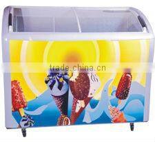 Ice cream display freezer deep freezer refrigerator with light box