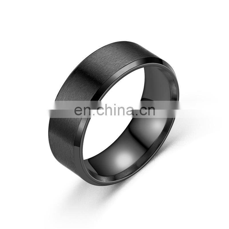 Fashion Charm Jewelry ring men stainless steel Matte Black Rings For men Women