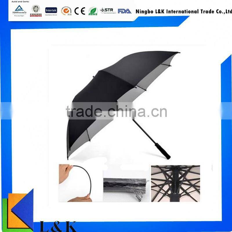 durable double layer multi-color golf umbrella/high quality long shaft golf umbrella