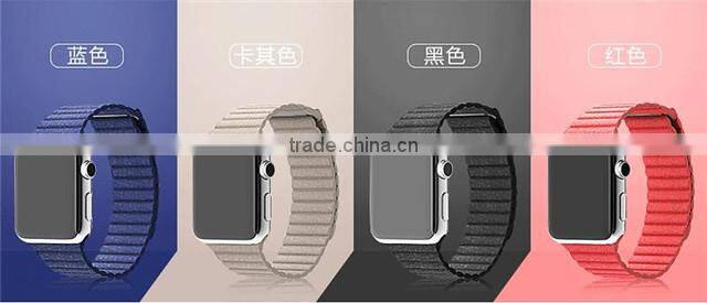 link bracelet For Apple Watch Leather Loop 42mm Adjustable Magnetic Closure strap For Apple Watch leather Band 38