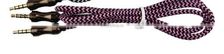 2016 new products Fabric Braided 3.5mm aux audio cable male to male for all kinds of electronics product alibaba express