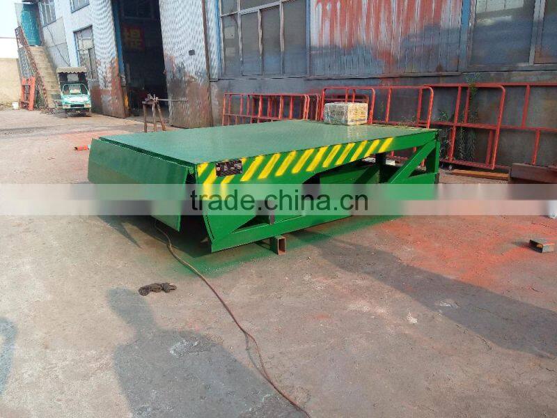 adjustable stationary hydraulic container dock loading ramp for forklift