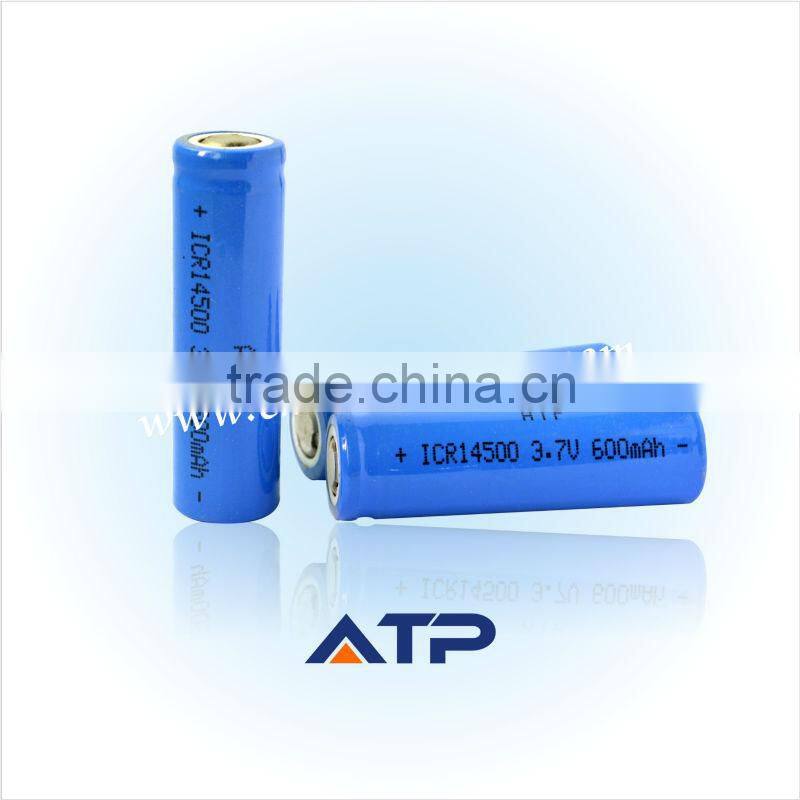 For aa battery pen torch 3.7V 600mAh li-ion 14500 battery cell