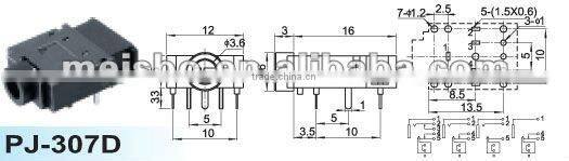 Universal female audio cable 3 5mm stereo jack