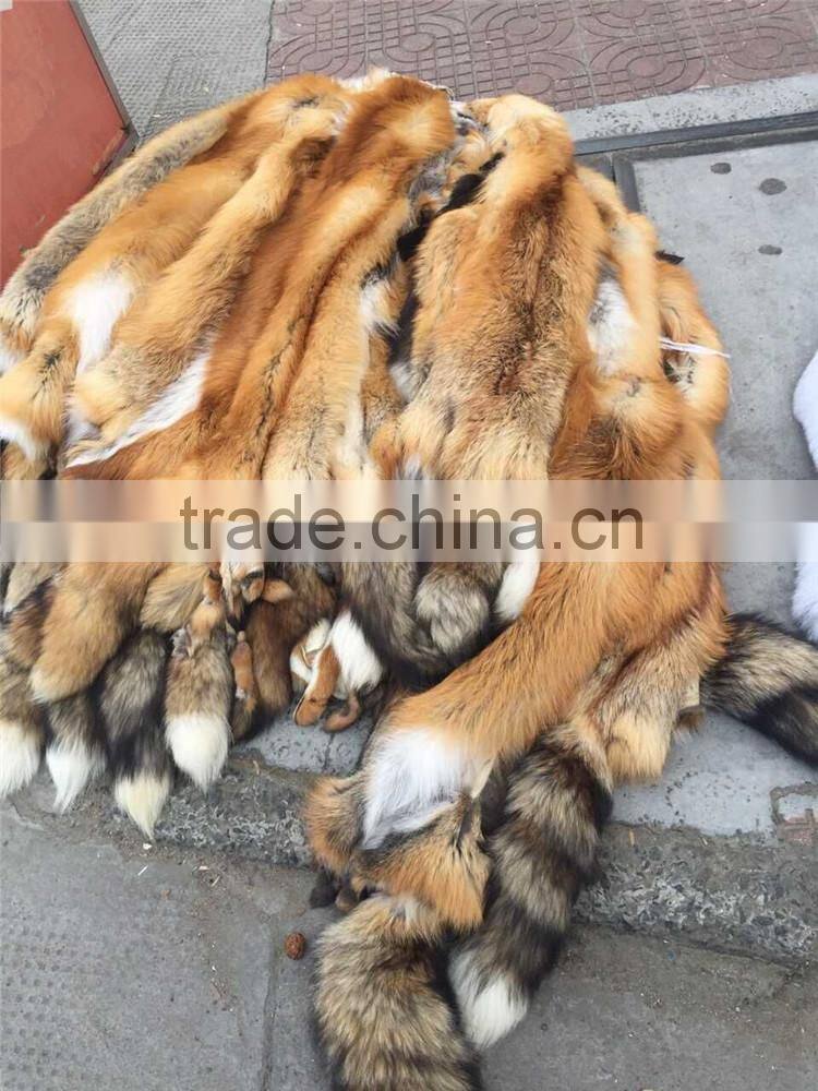 Top Quality Chinese Natural Color Red Fox Fur Skin