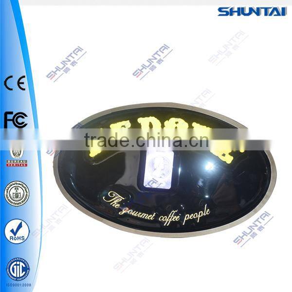 Illuminated vacuum formed outdoor wall mounted sign board