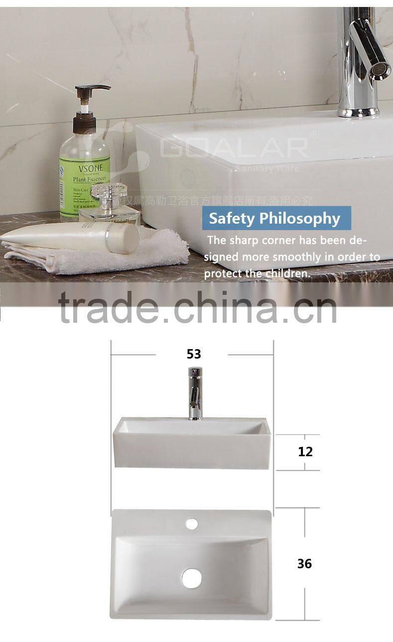 Bathroom rectangle counter top basin/ceramic art basin