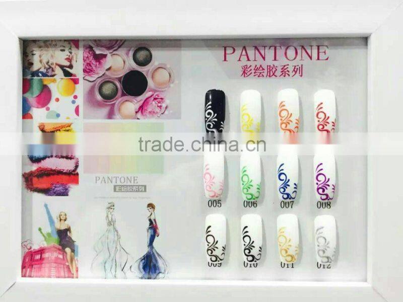 Soak off nail painting gel/uv led nail gel polish, 8ml/bottle 12 colors painting gel