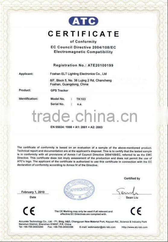 TK103A+ GPS vehicle tracker support SD card dual sim card central rock GPS vehicle tracker