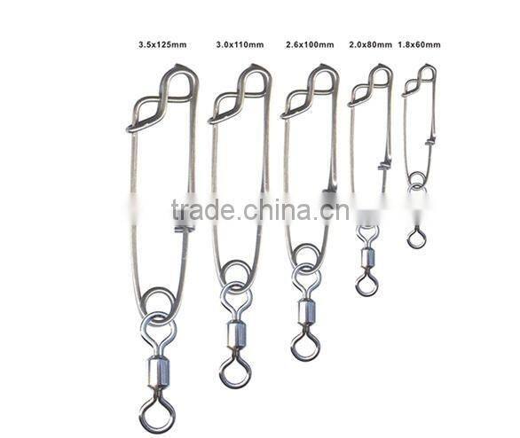 Spearfishing floatlines snap Longline fishing clip stainless steel open eye snap with rolling swivel