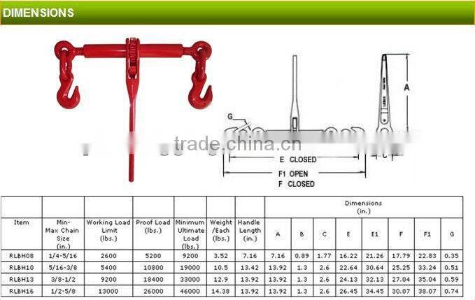 Best selling red painted chain ratchets