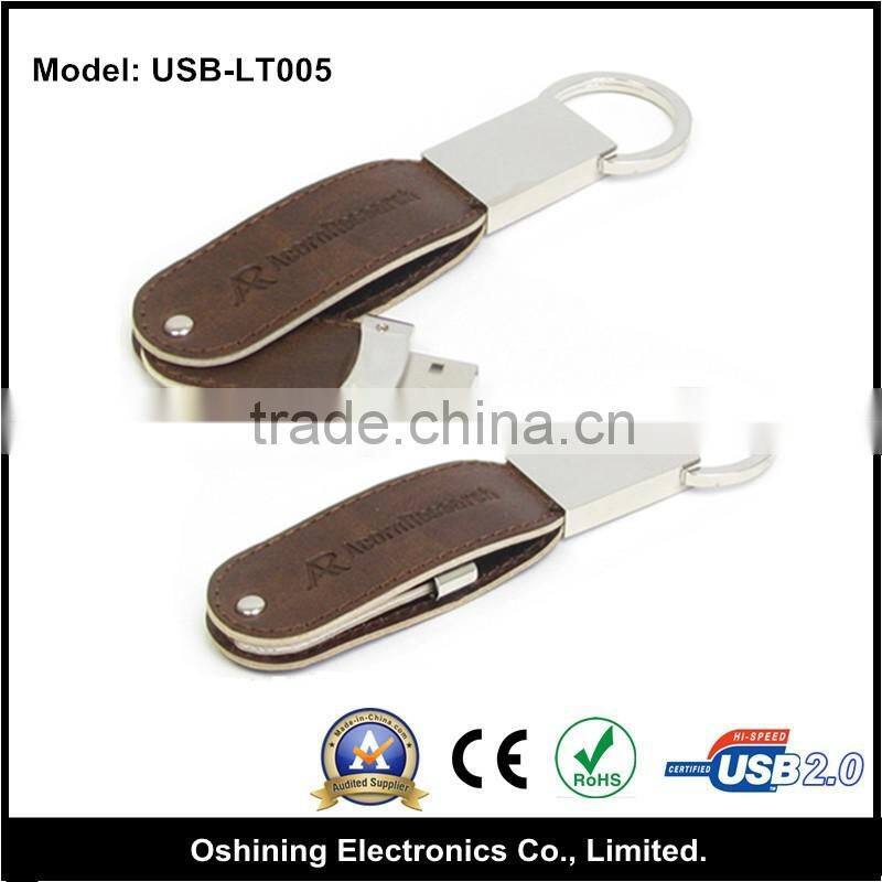 2016 new arrival leather usb promotional gift