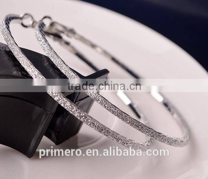 Fashion Large Gold Hoop Round Matte Dangle Earring Jewelry Designs New Model