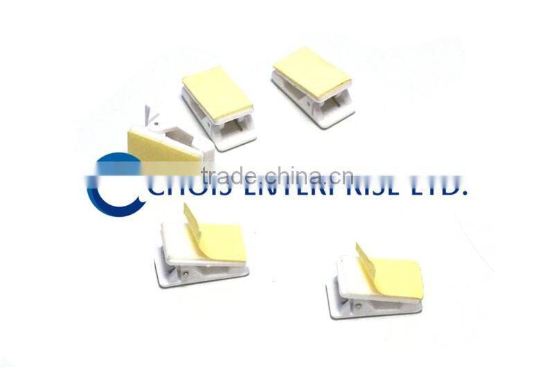 Ribbed Thumb-Grip White Pressure-Sensitive Plastic Clips with Adhesive Back 5735-3008