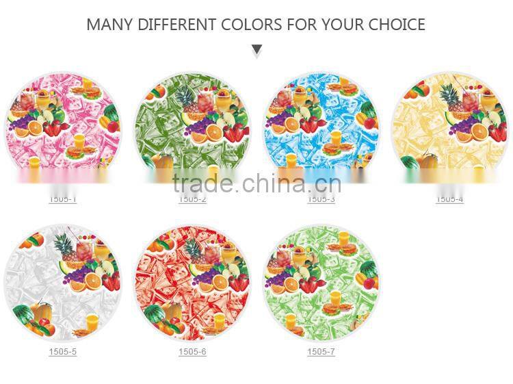 2015 new design fruit pvc table cloth nonwoven backing factory