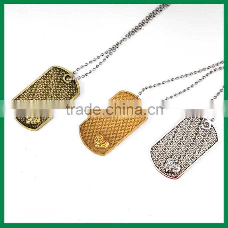 Laser Engraved Heart Dog Tag Necklace