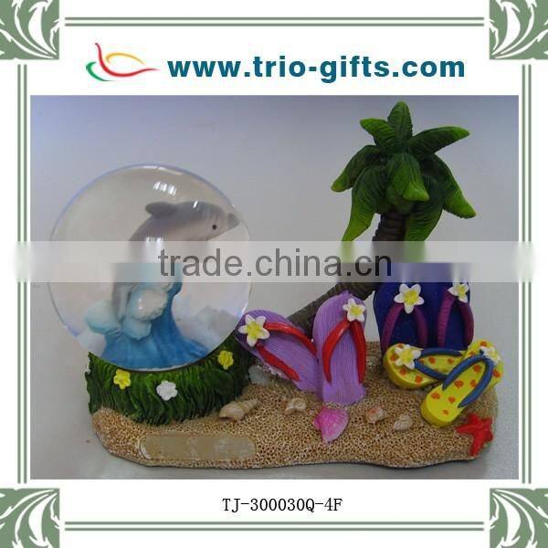 Resin beach chair and umbrella water globe