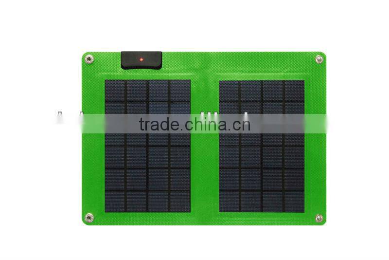 Thin film 10 Watts flexible solar charger, flexible solar panel for mobile phone and tablet