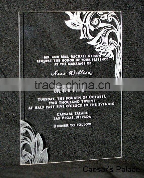 High Transparent custom engraved wedding acrylic