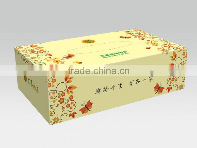 2014 Promotional Rectangle Paper Cardboard Tissue Box,
