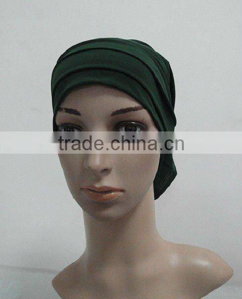 C003 plain tube underscarf with pleat,cotton underscarf and hats