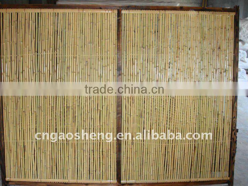 bamboo fence with wooden frame