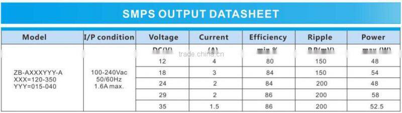 58W power adapter, 29V dc adpter