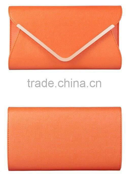 Elegant Purple Plain Leather Clutch Envelope Bag