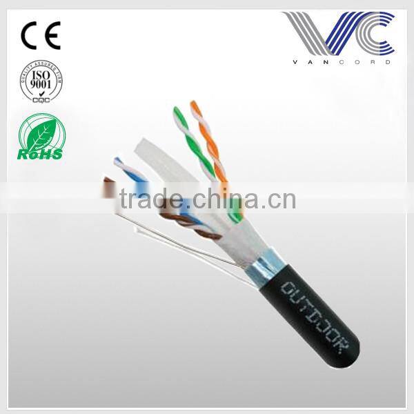 Frankever outdoor made in china 23AWG 4 pairs PE FTP cat6 lan cable