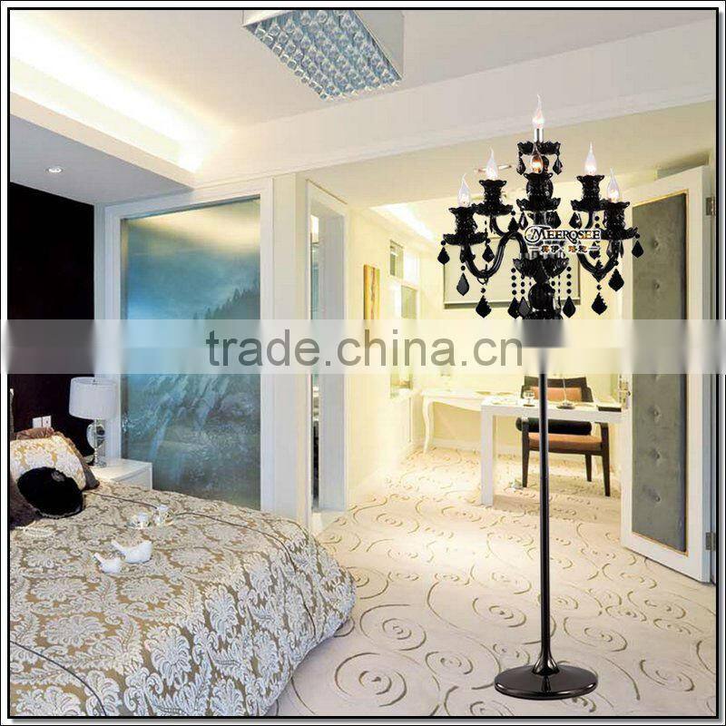 Fashion Design Traditional Crystal Lamp Floor Lamp Black Lighting Fixture FL1003