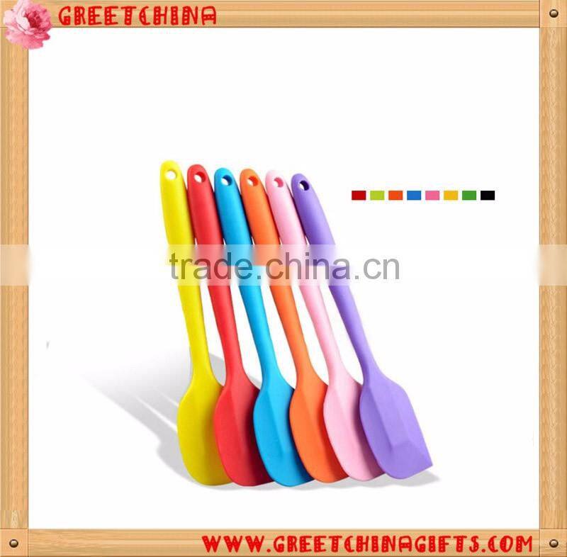 Custom LOGO Cook Tool Unibody Kitchen Mixing Brush Color Silicone Spatulas